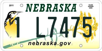 NE license plate 1L7475