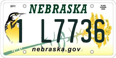 NE license plate 1L7736