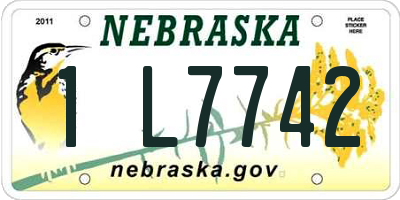 NE license plate 1L7742