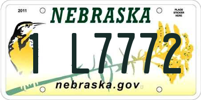 NE license plate 1L7772