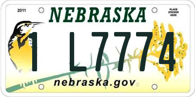 NE license plate 1L7774