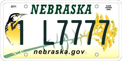 NE license plate 1L7777