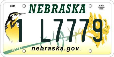 NE license plate 1L7779