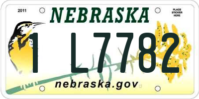 NE license plate 1L7782