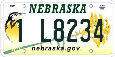 NE license plate 1L8234