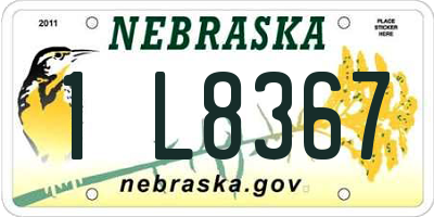 NE license plate 1L8367