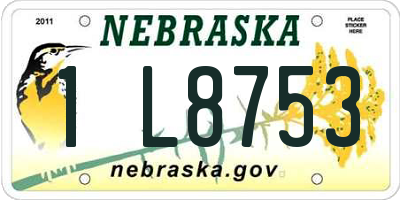 NE license plate 1L8753