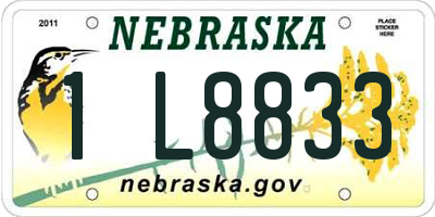 NE license plate 1L8833