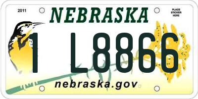 NE license plate 1L8866