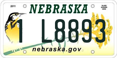 NE license plate 1L8893