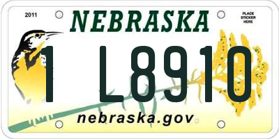 NE license plate 1L8910