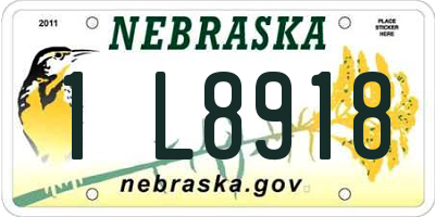 NE license plate 1L8918