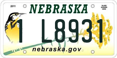 NE license plate 1L8931