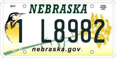 NE license plate 1L8982