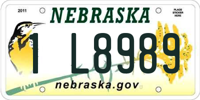 NE license plate 1L8989