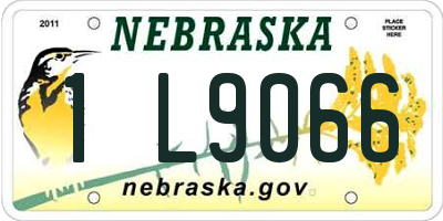 NE license plate 1L9066