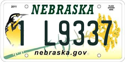 NE license plate 1L9337