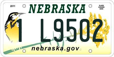 NE license plate 1L9502