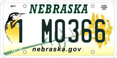 NE license plate 1M0366