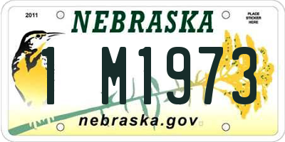 NE license plate 1M1973