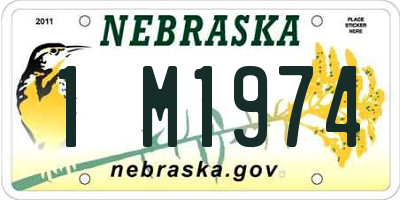NE license plate 1M1974