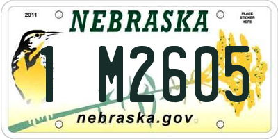 NE license plate 1M2605