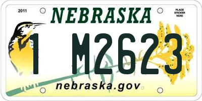 NE license plate 1M2623