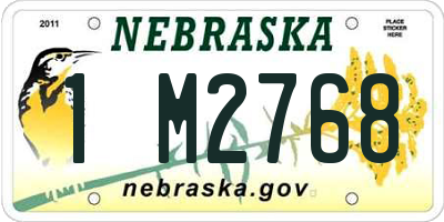NE license plate 1M2768