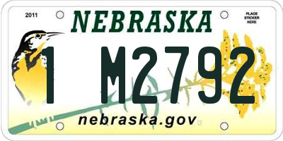 NE license plate 1M2792
