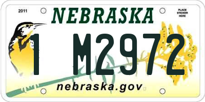 NE license plate 1M2972