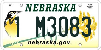 NE license plate 1M3083