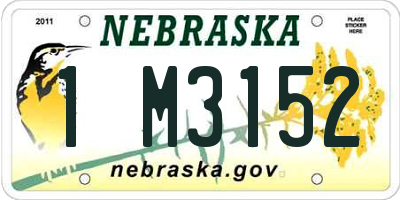 NE license plate 1M3152