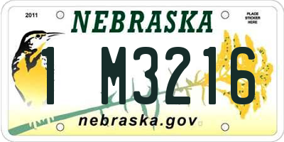 NE license plate 1M3216