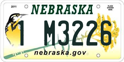 NE license plate 1M3226