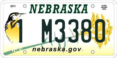 NE license plate 1M3380