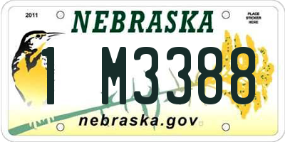 NE license plate 1M3388