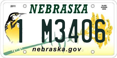 NE license plate 1M3406