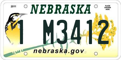NE license plate 1M3412