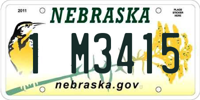 NE license plate 1M3415