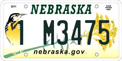 NE license plate 1M3475