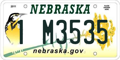 NE license plate 1M3535