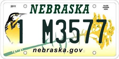 NE license plate 1M3577