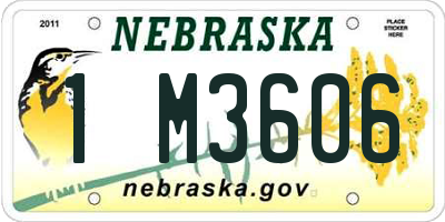 NE license plate 1M3606