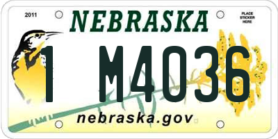 NE license plate 1M4036