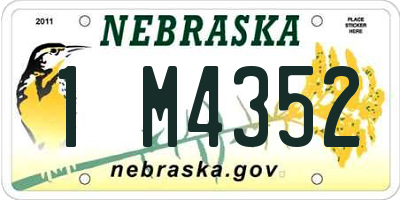 NE license plate 1M4352
