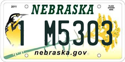 NE license plate 1M5303