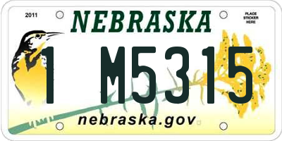 NE license plate 1M5315