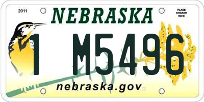 NE license plate 1M5496