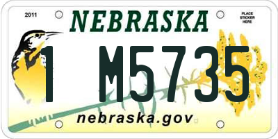 NE license plate 1M5735