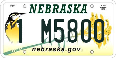 NE license plate 1M5800